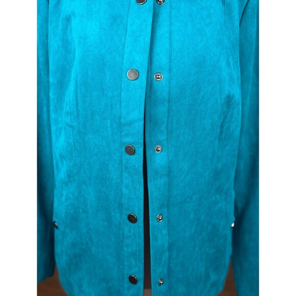 NEW Studio Works Button Up Blazer Jacket Womens 10 Blue Pockets Lined Collared - Picture 6 of 11